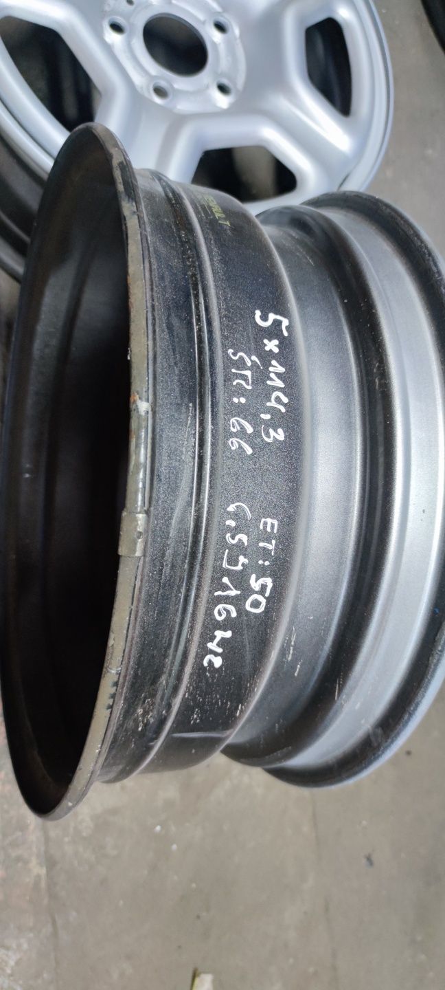 felgi stalowe 5x114,3 RENO/DACIA 4szt 6.5jx16H 500zł