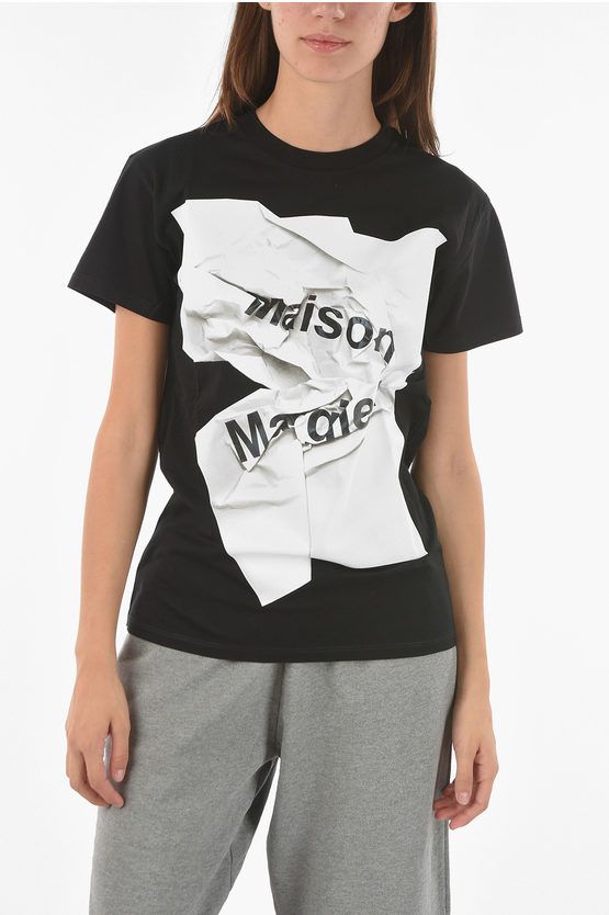 Maison Margiela MM6 Crew Neck Paper Tee black