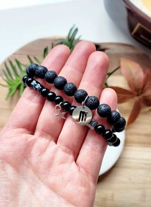 Zestaw Bransoletek dla Skorpiona! Lawa, Onyks, Hematyt - Silna Ochrona