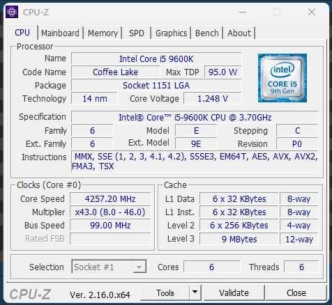 Intel Core i5-9600K MSI Z390 Tomahawk G.Skill DDR4 3200MHz 2x8GB(16GB)