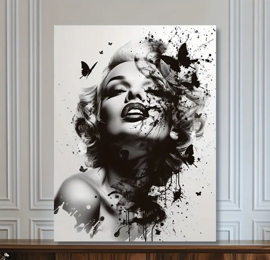 Obraz na płótnie | abstrakcja czarno-biała | 30x40 cm | nowoczesny