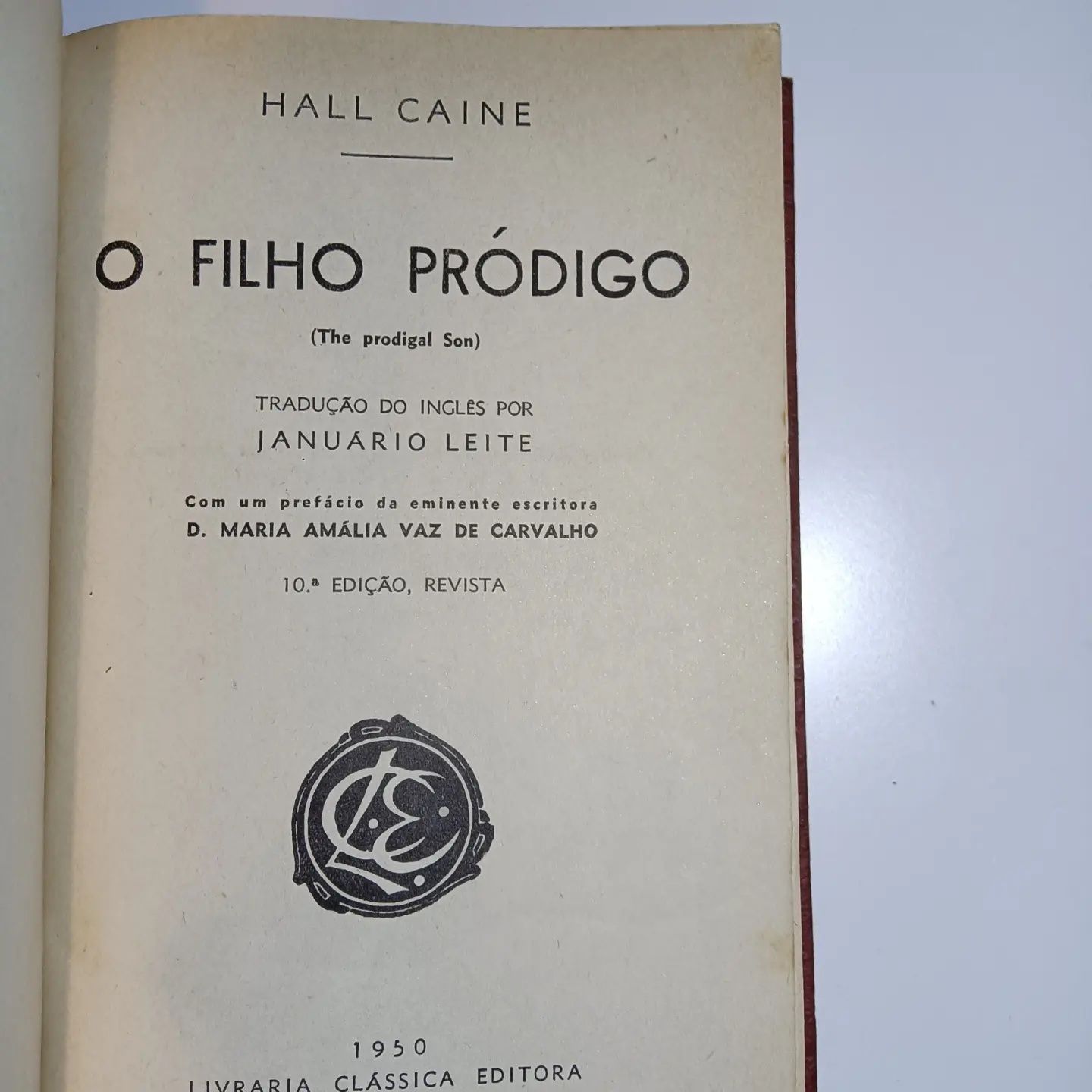 O filho Pródigo de Hall Caine , Edição antiga.