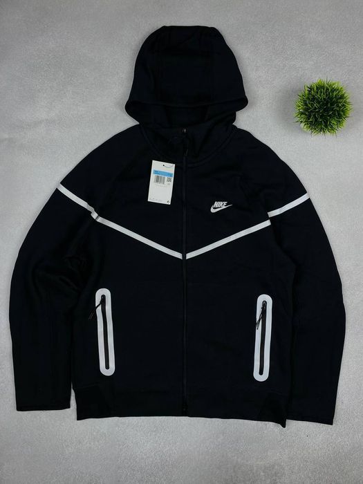 РЕФЛЕТИВНАЯ Зипка Найк Теч Флис (XS/S/M/L/XL) Кофта черная Nike Tech
