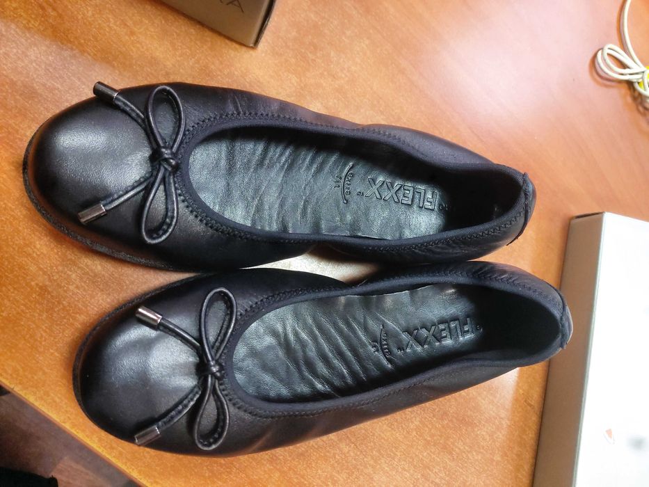 Balerinki damskie roz 36.5 Włoskie skóra Flexx 14153/06 czarne