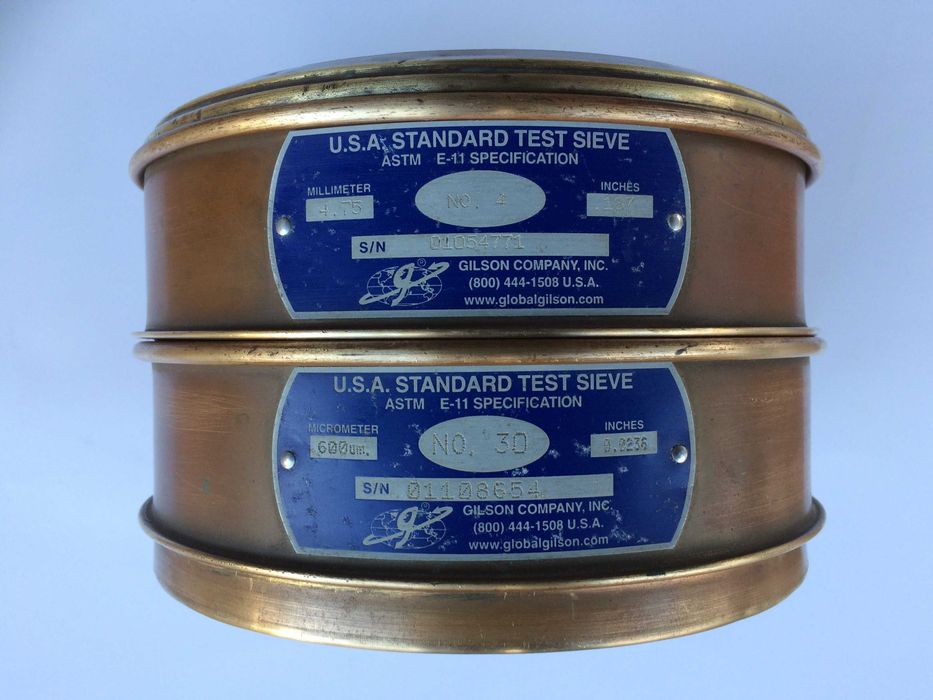 Peneiras de teste laboratorial empilháveis em latão com tampa