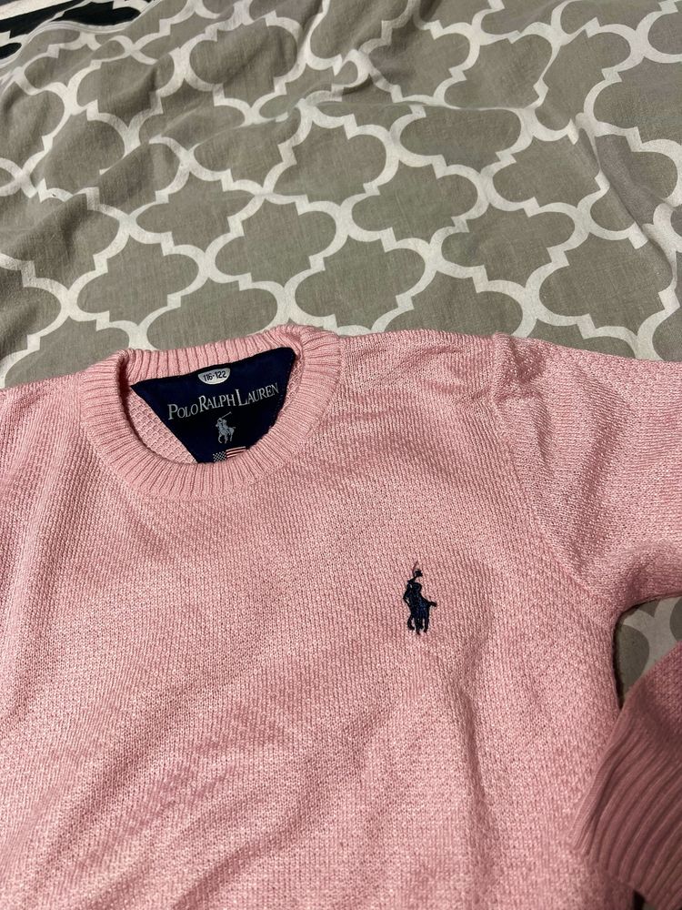 Sweterek różowy Polo Ralph Lauren r 116 122