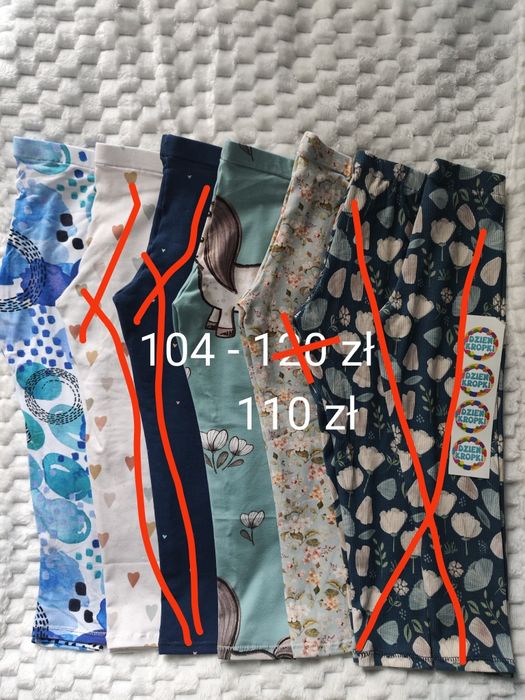 Rozmiar 104 3x no we legginsy spodnie getry dresowe prążkowane cienkie