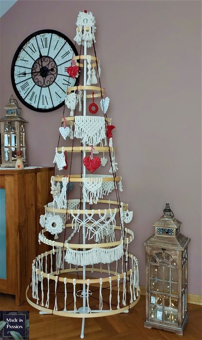 Choinka rozkładana w stylu boho, dekoracje świąteczne bohostyle