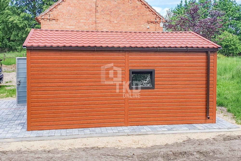 Garaż Blaszany 4,5X6 Brama Uchylna Drzwi Okno Blachodach. Rynny Tkd237