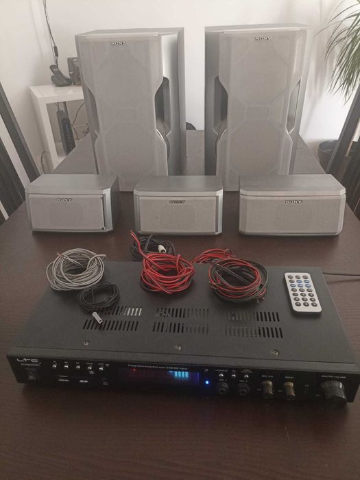 Aparelhagem com sistema de som 5.1 (amplificador LTC + colunas Sony)