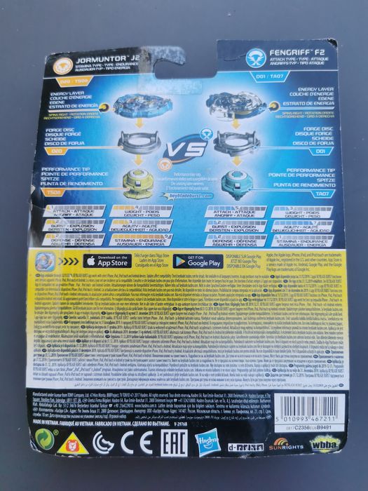 Beyblade Burst Evolution Jormuntor J2 e Fengriff F2 - Novo