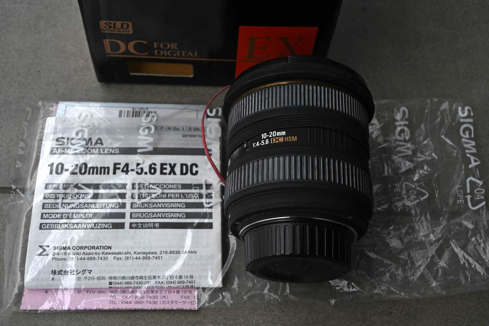 Szerokokątny ZOOM Sigma 10-20mm f/4-5.6 EX DC HSM z mocowaniem NIKON
