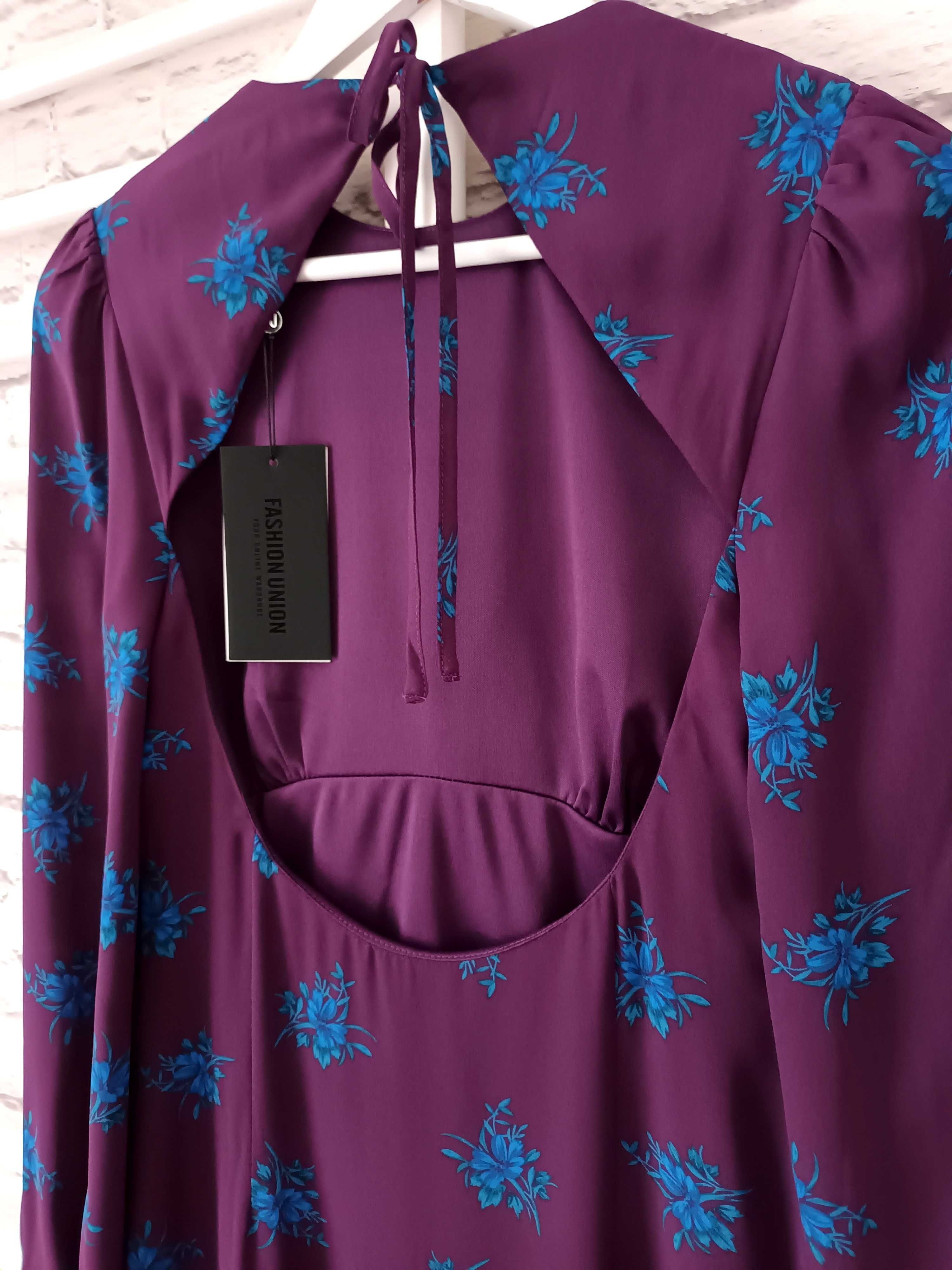 Sukienka midi z dekoltem na plecach Fashion Union XS