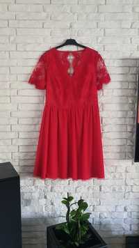 Sukienka KARKO rozmiar 54 odcienie czerwieni