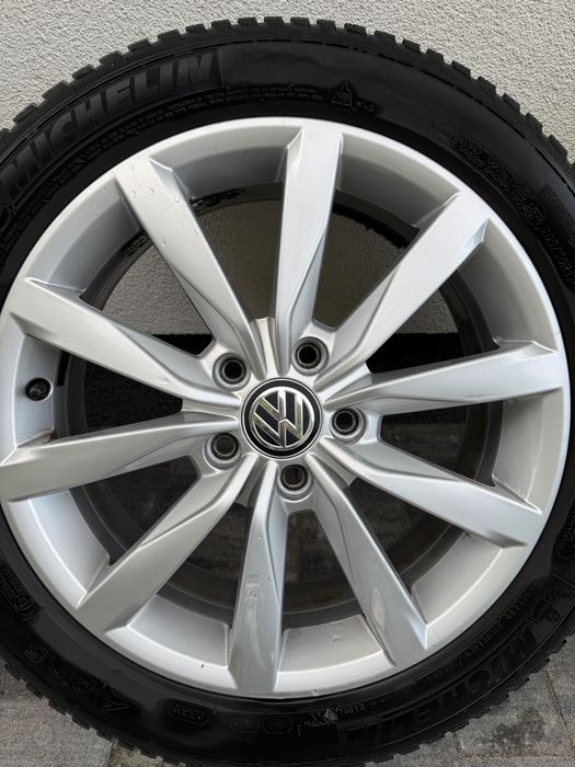 Oryginalne koła 17" 5x112 VW Skoda Audi Seat opony zimowe Michelin