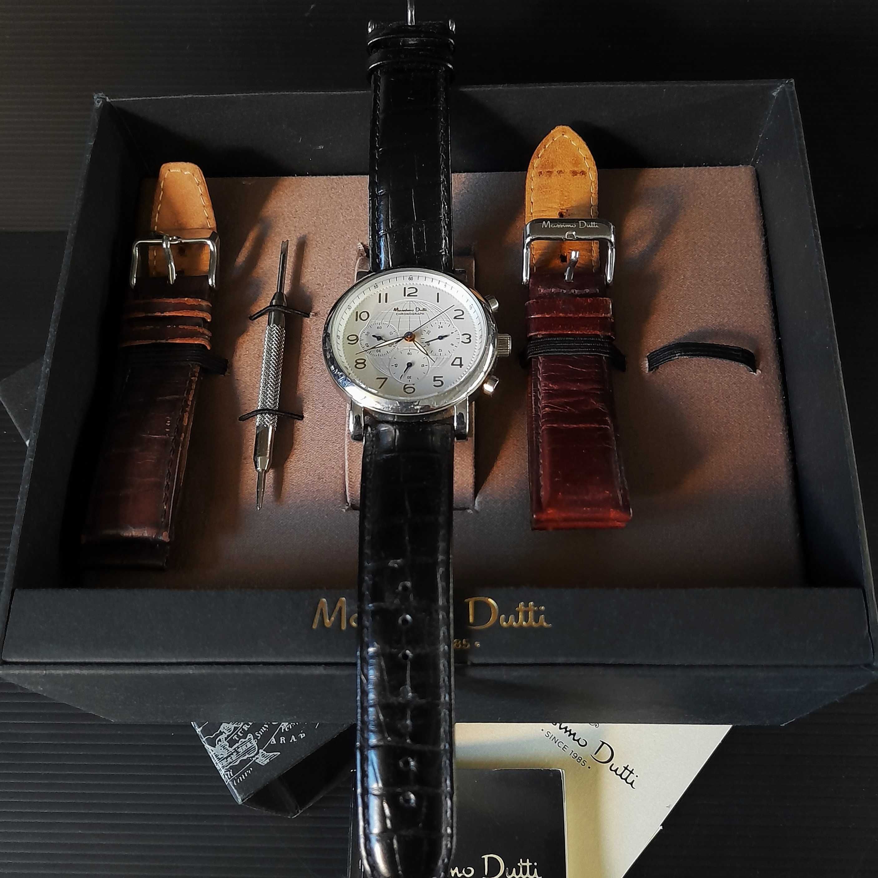 relógio Massimo Dutti Chronograph homem com kit de 3 pulseiras