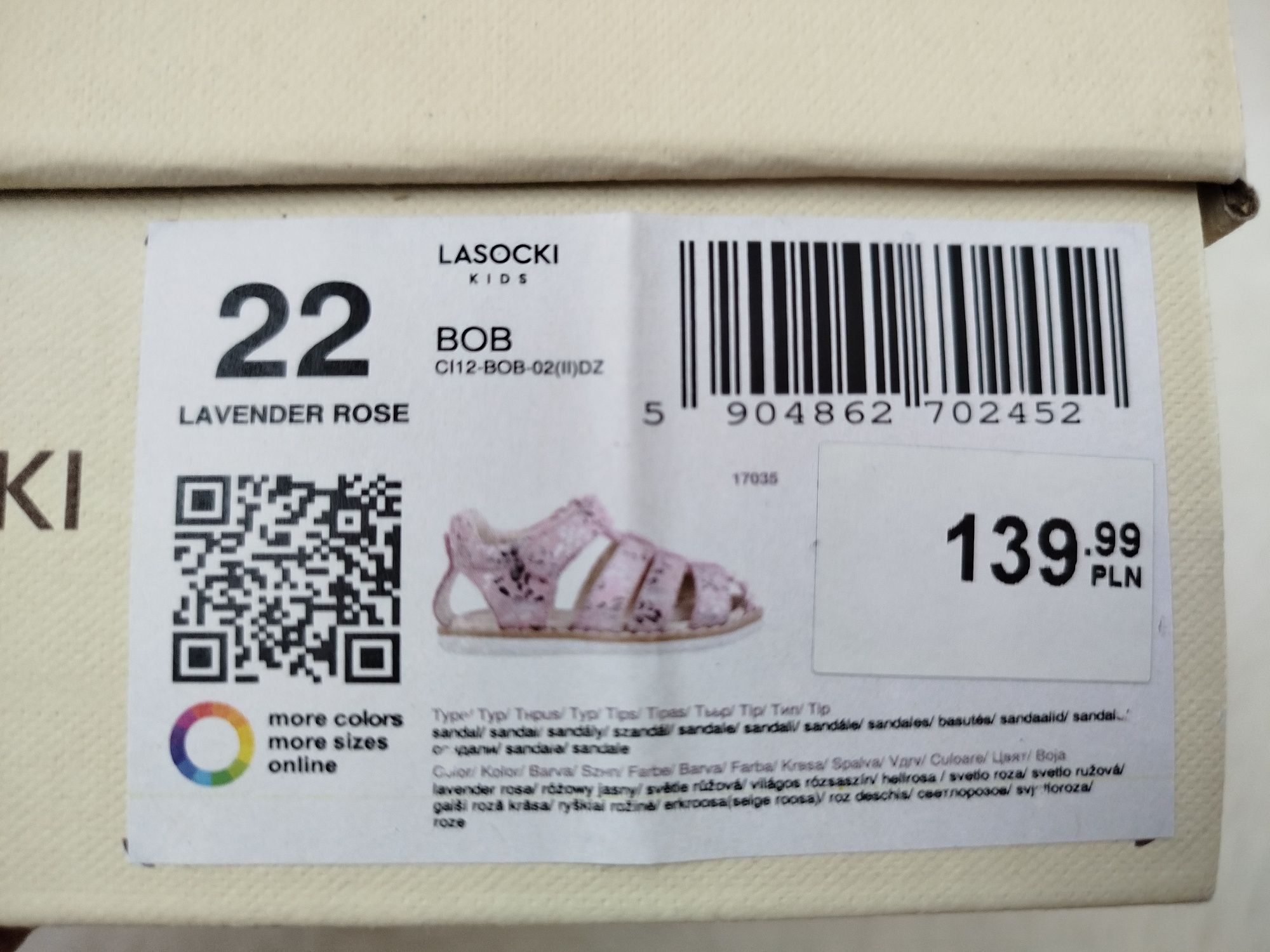 Sandały dziecięce, sandały dziewczynka LASOCKI rozmiar 22