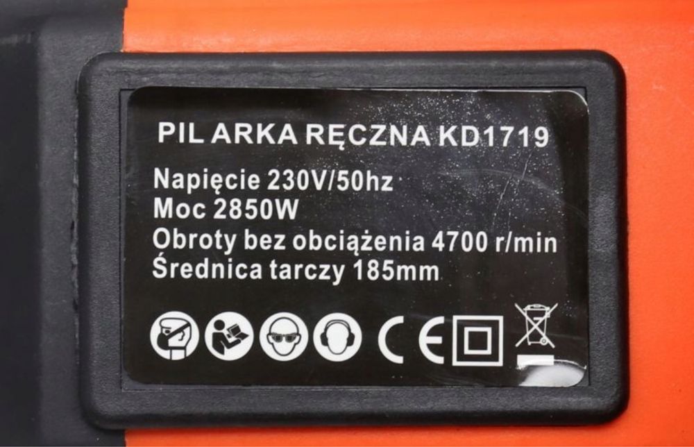 Pilarka Piła Ręczna Tarczowa do Drewna 2850W Laser Tarcza do Drewna