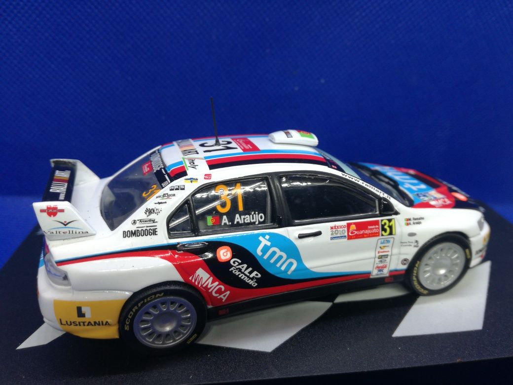 N.143 Miniatura Mitsubishi Lanver Evo IX Armindo Araujo 2010 Rally Mex