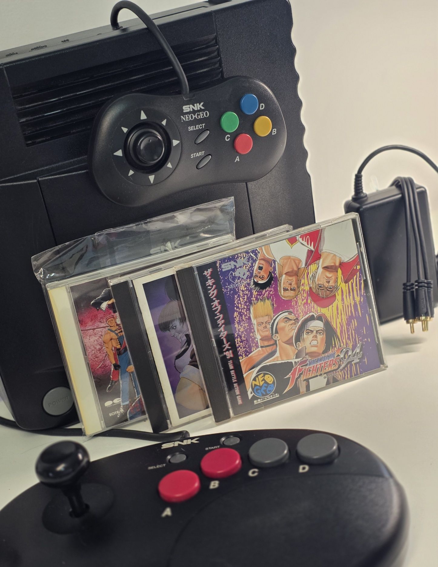 Unikalny zestaw SNK Neo Geo CD gry 2 pady arcade advance Kings of Figh