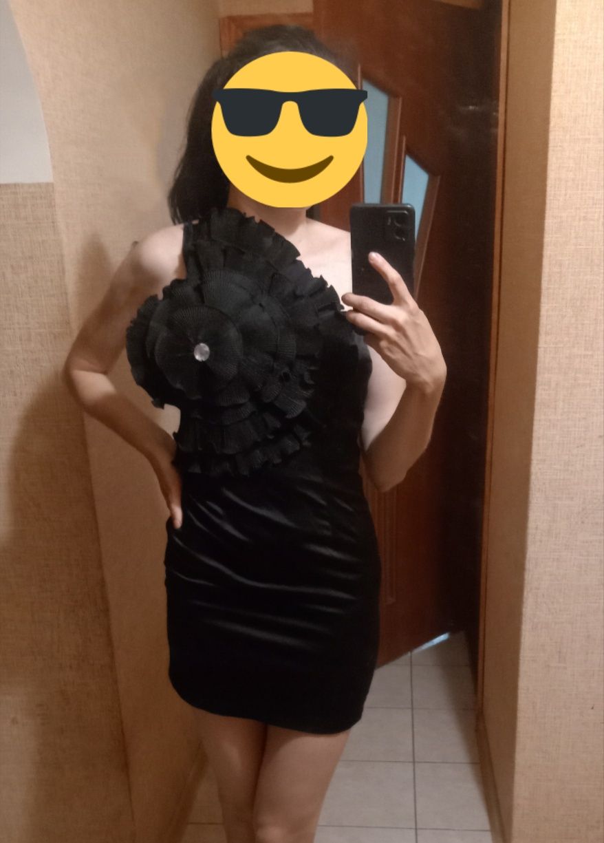 Женское платье сукня чорного кольору платье короткое