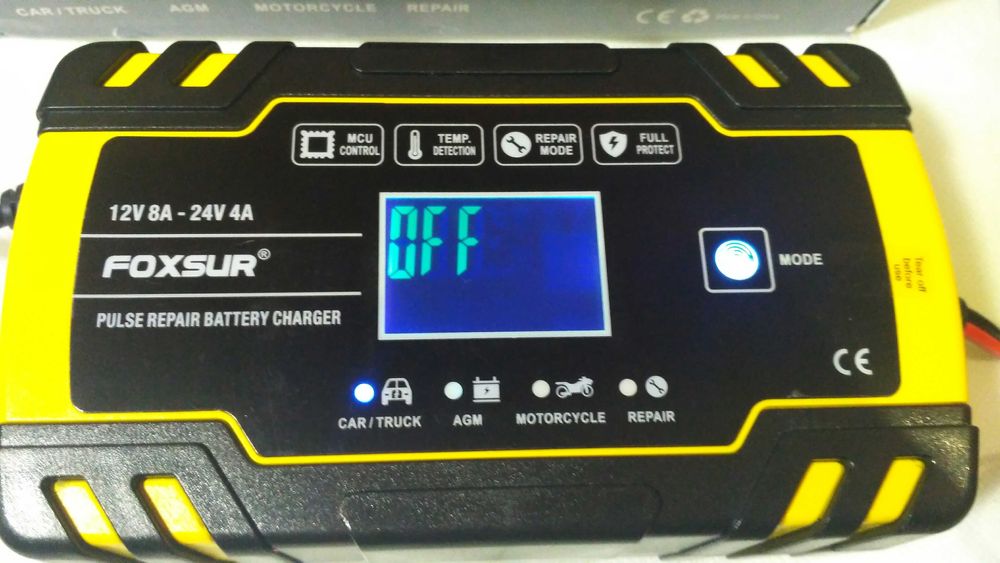 Автоматическое импульсное зарядное Foxsur 12v8a/24v4a (Новое,ОРИГИНАЛ)