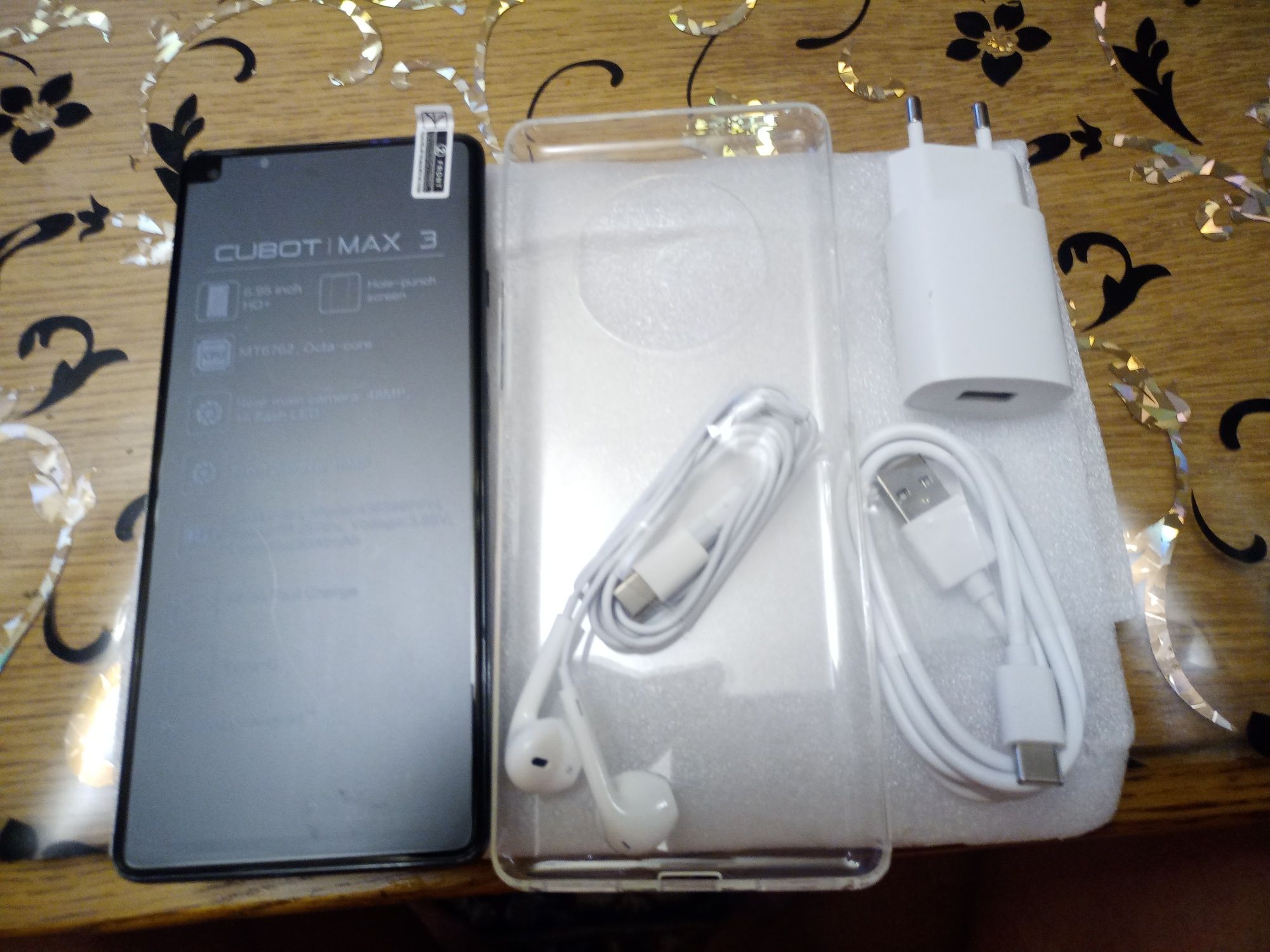 CUBOT MAX 3,4/64,5000mAh,черный+ бампер