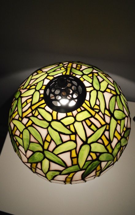 Lampa witrażowa bambus, wzór tiffany, lampka nocna