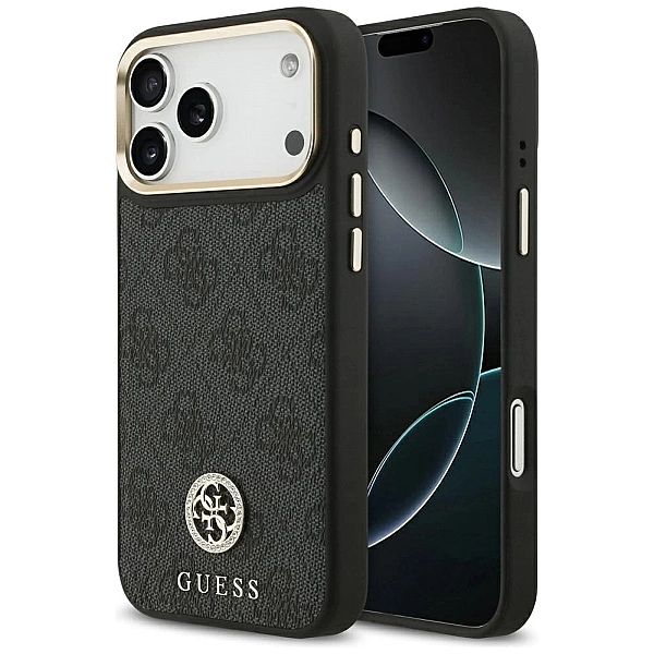 Etui Guess 4G Strass Logo MagSafe na iPhone 17 Pro Max - czarne