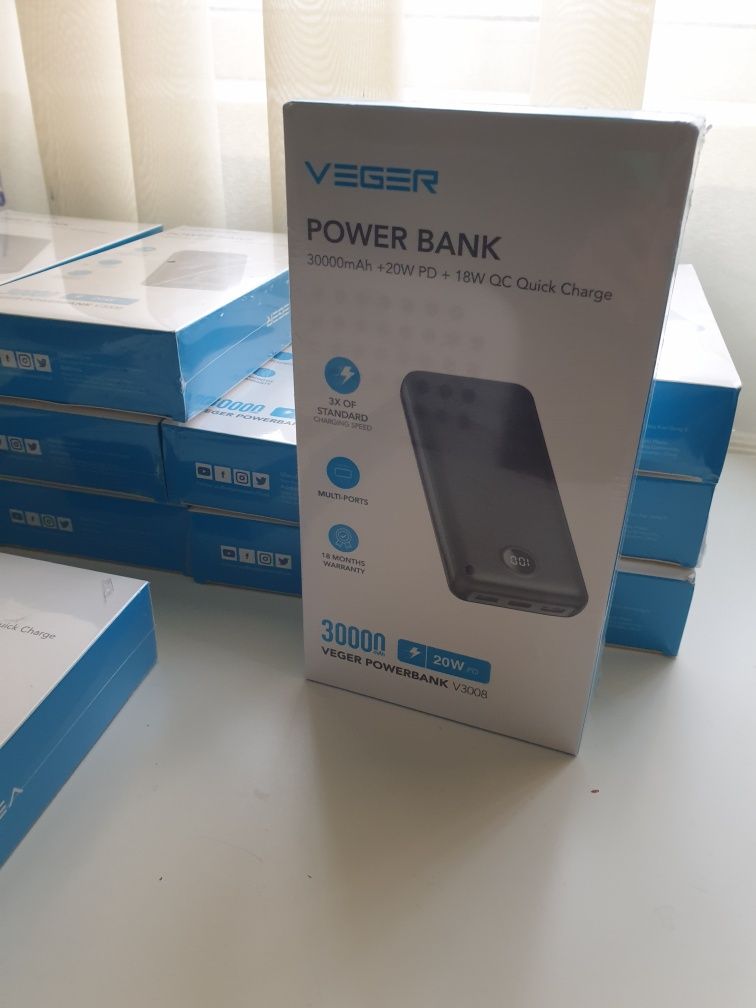 Повербанк 30000mAh VEGER В НАЯВНОСТІ