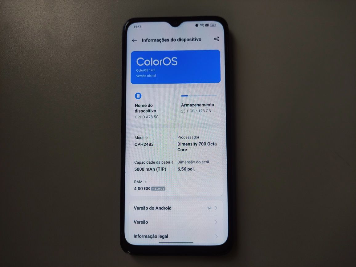 Oppo A78 5G – 4gb ram | 128GB rom