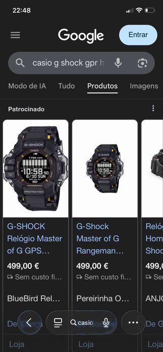 Relógio Casio G-Shock GPR H1000 Rangeman Bluetooth Solar, como novo