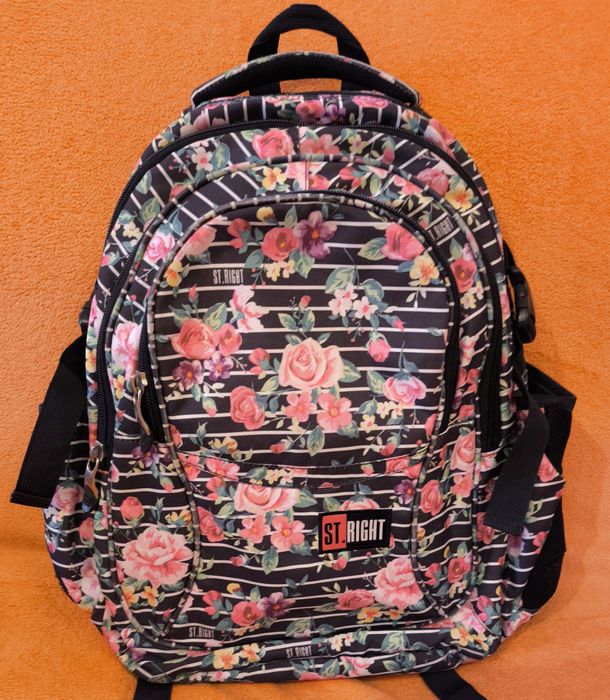 Duży Plecak szkolny młodzieżowy damski St. Right 4 komorowyUsztywniany