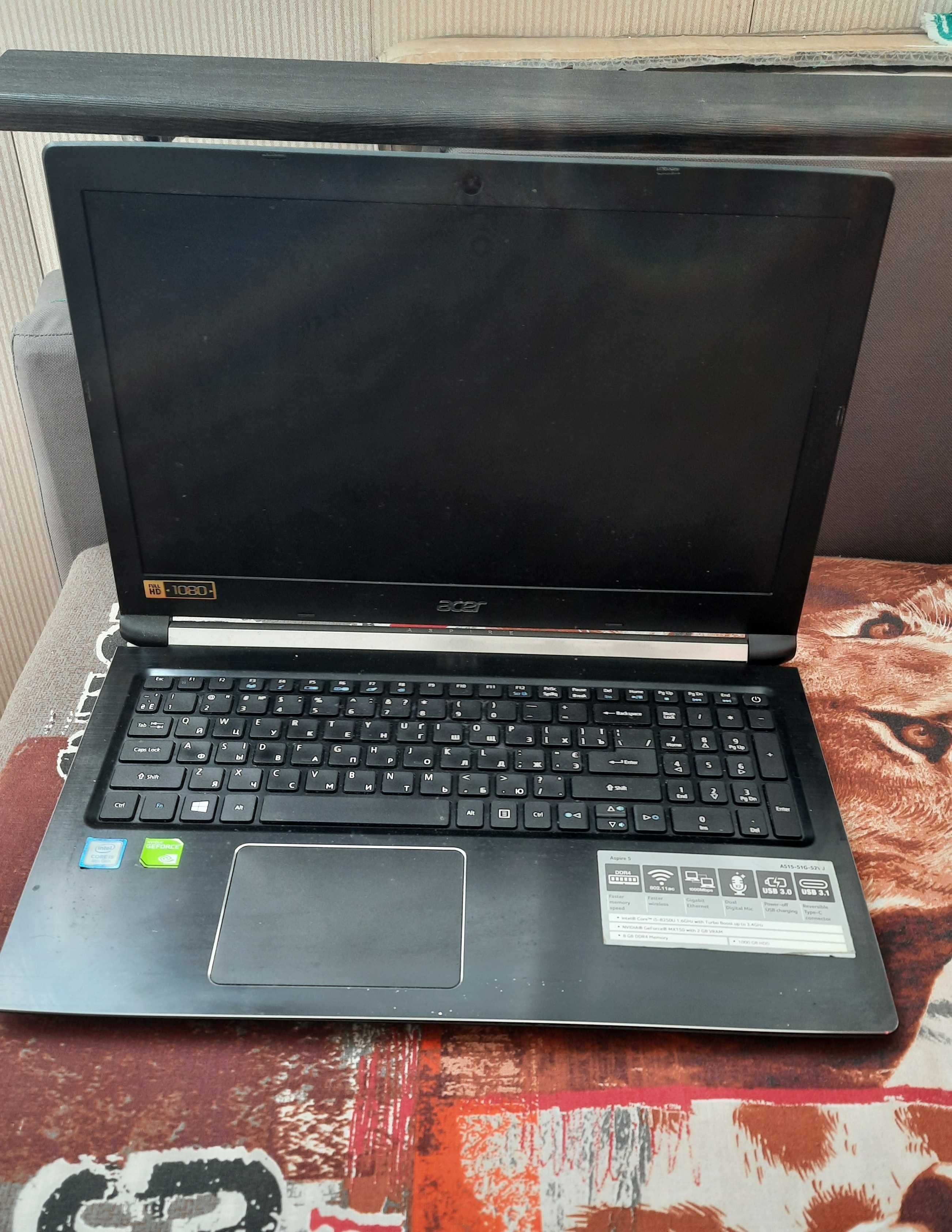 Ноутбук Acer Aspire 5 A515-51G-52VU не рабочий
