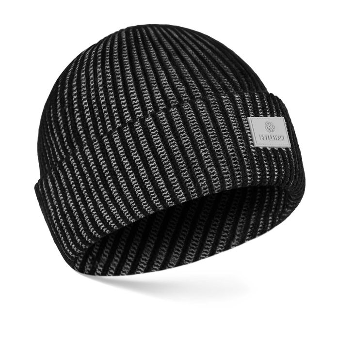 Czapka Zimowa Męska BETLEWSKI Prążkowana Dwuwarstwowa Ciepła Czarna