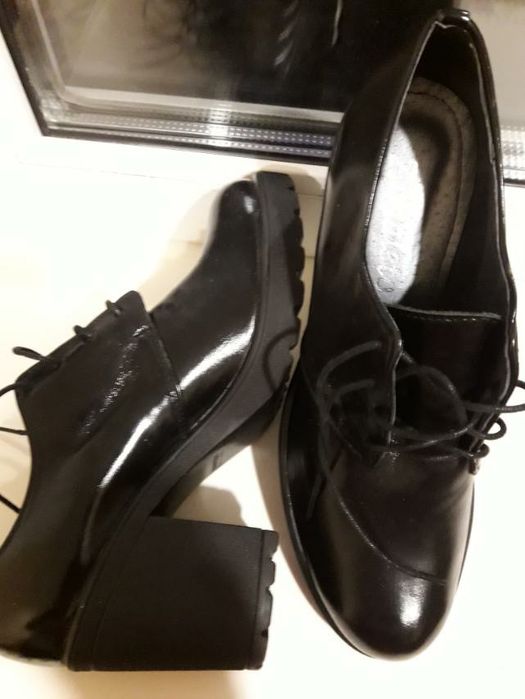 Женские ботинки на каблуке, натуральная кожа, 41