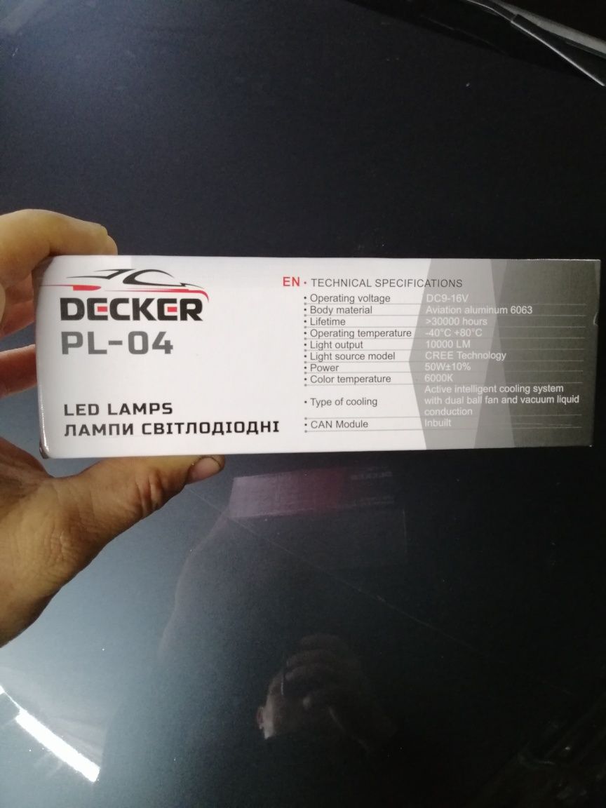 Светодиодные лампы головного света DECKER LED PL-04 6K D3