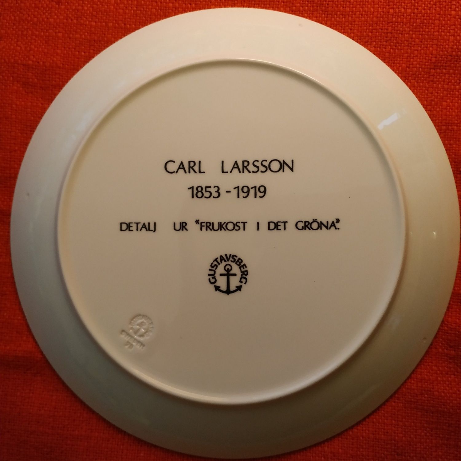 CARL LARSSON talerz Sweden 79 GUSTAVSBERG uroczy prezent.talerz