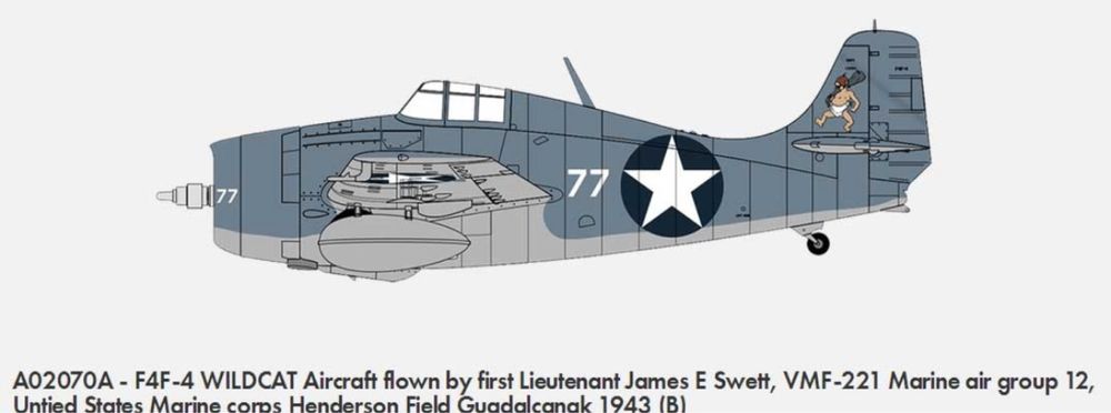 Airfix 02070A model 1/72 samolot Grumman F4F-4 Wildcat