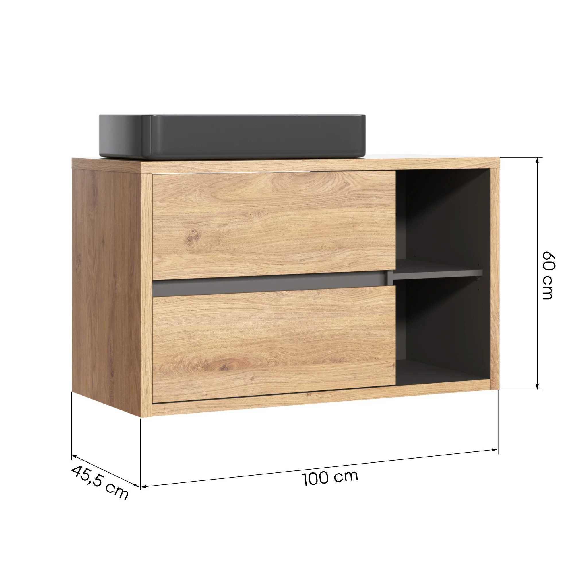 ZZ1505 - Devon, szafka łazienkowa pod umywalkę 100 cm dąb
