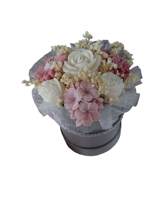 Flowerbox że swiec sojowych na prezent