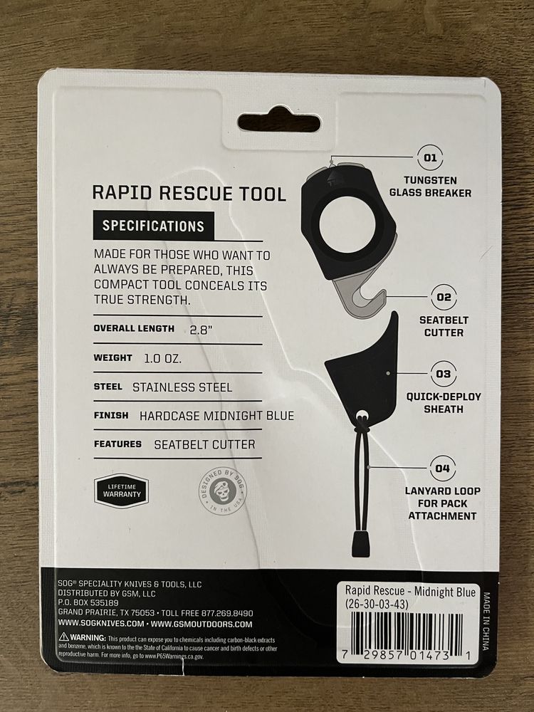 Ніж SOG Rapid Rescue Midnight Blue