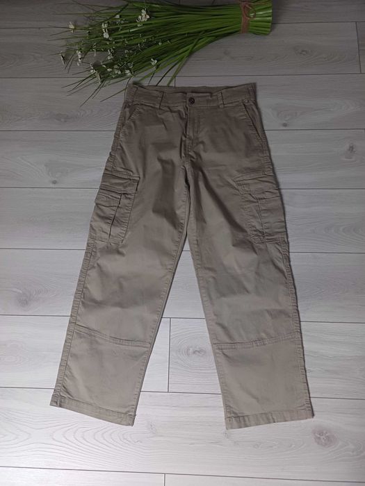 Spodnie wide leg , beżowe, cropp