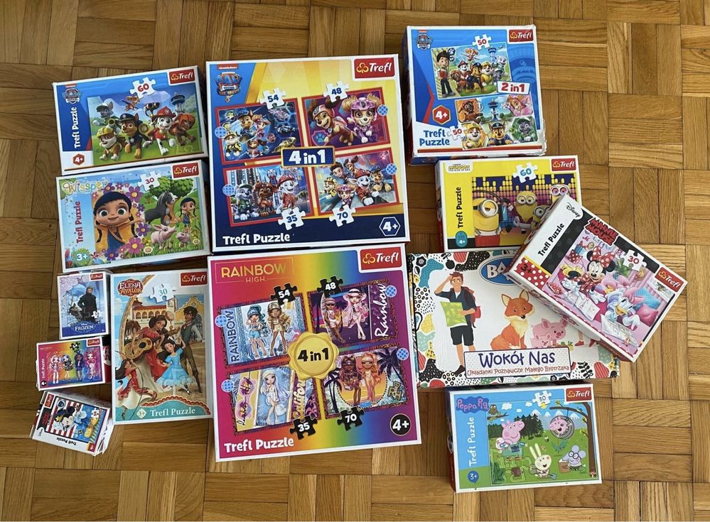 Super zestaw puzzli dla dziecka od wieku 2-6,lat, zestaw 13 sztuk.