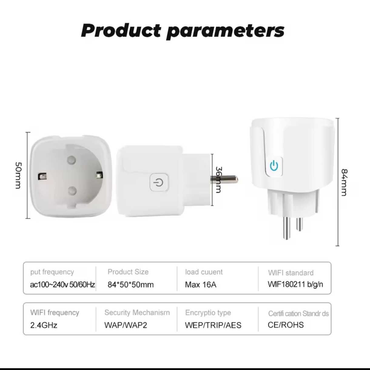 НОВАЯ Умная Wi-Fi Розетка Tuya Smart Life с мониторингом мощности 20А