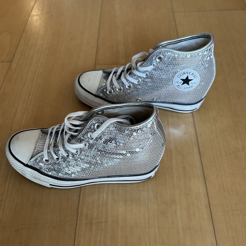 All Star 37 Hi Silver compensadas cunha converse sapatilhas Allstars