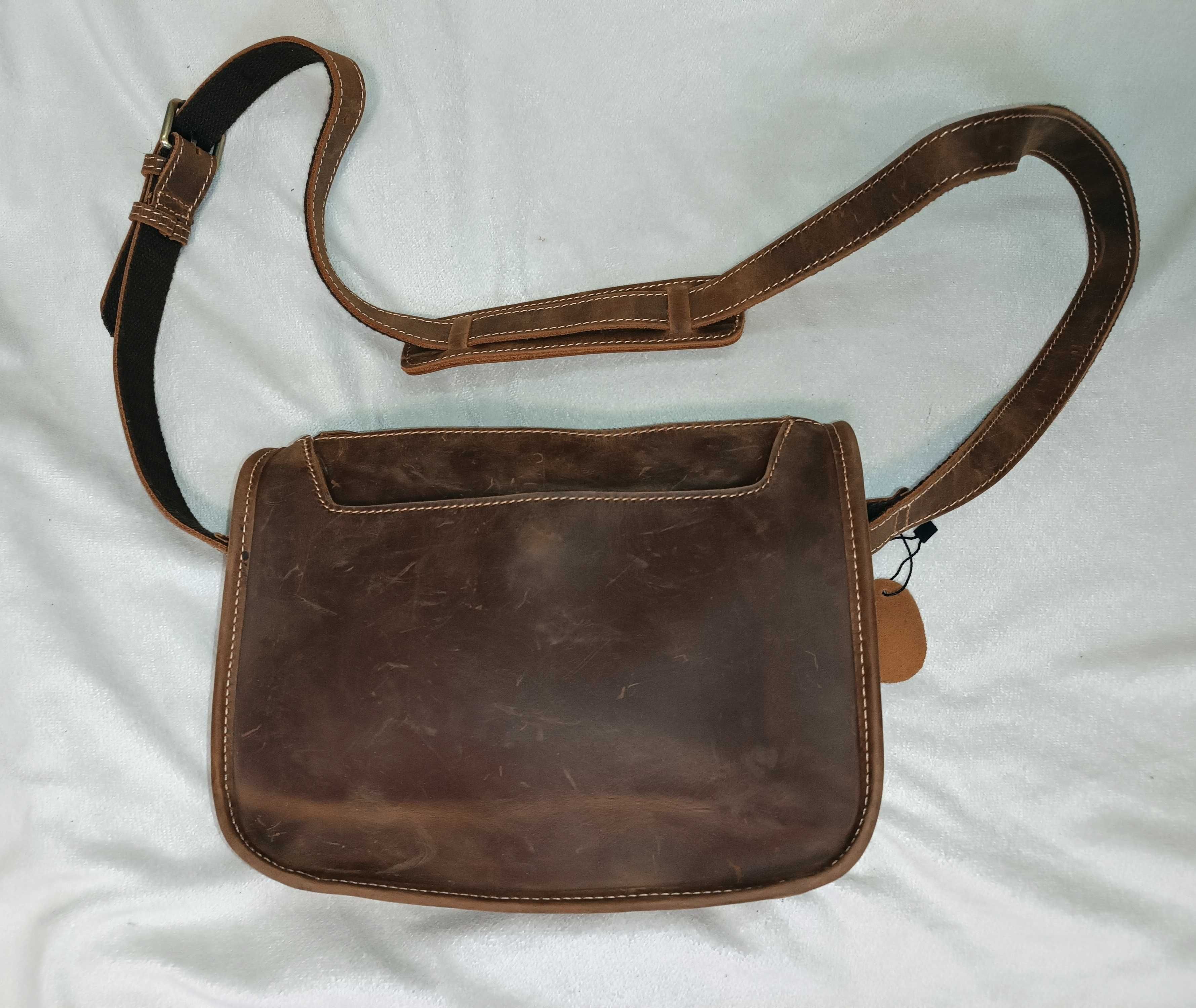 Сумка из натуральной толстой кожи Crazy horse в стиле Vintage на плечо