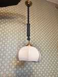 Stara lampa wisząca art deco zwis biały klosz żyrandol kuchenna antyk
