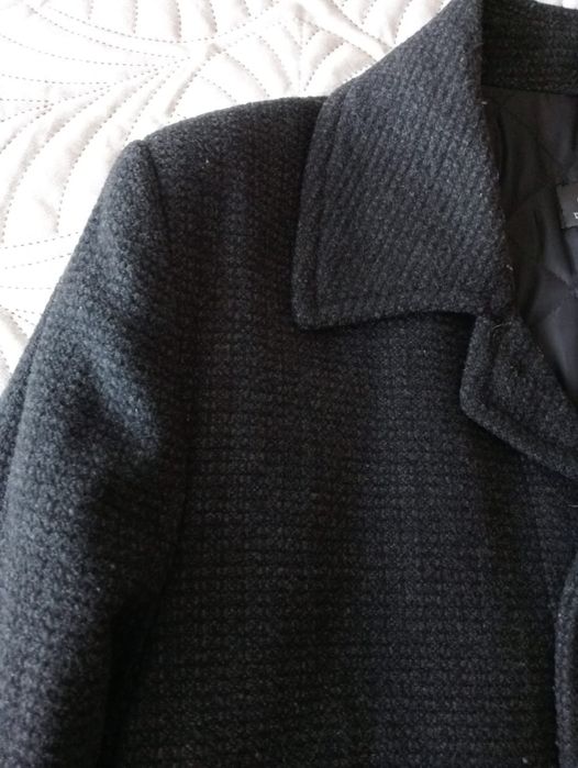 wełniany popielaty płaszcz L 176