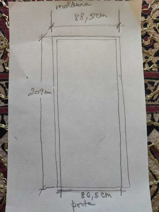 Porta com moldura, metálica branca, lacada para exterior quase nova